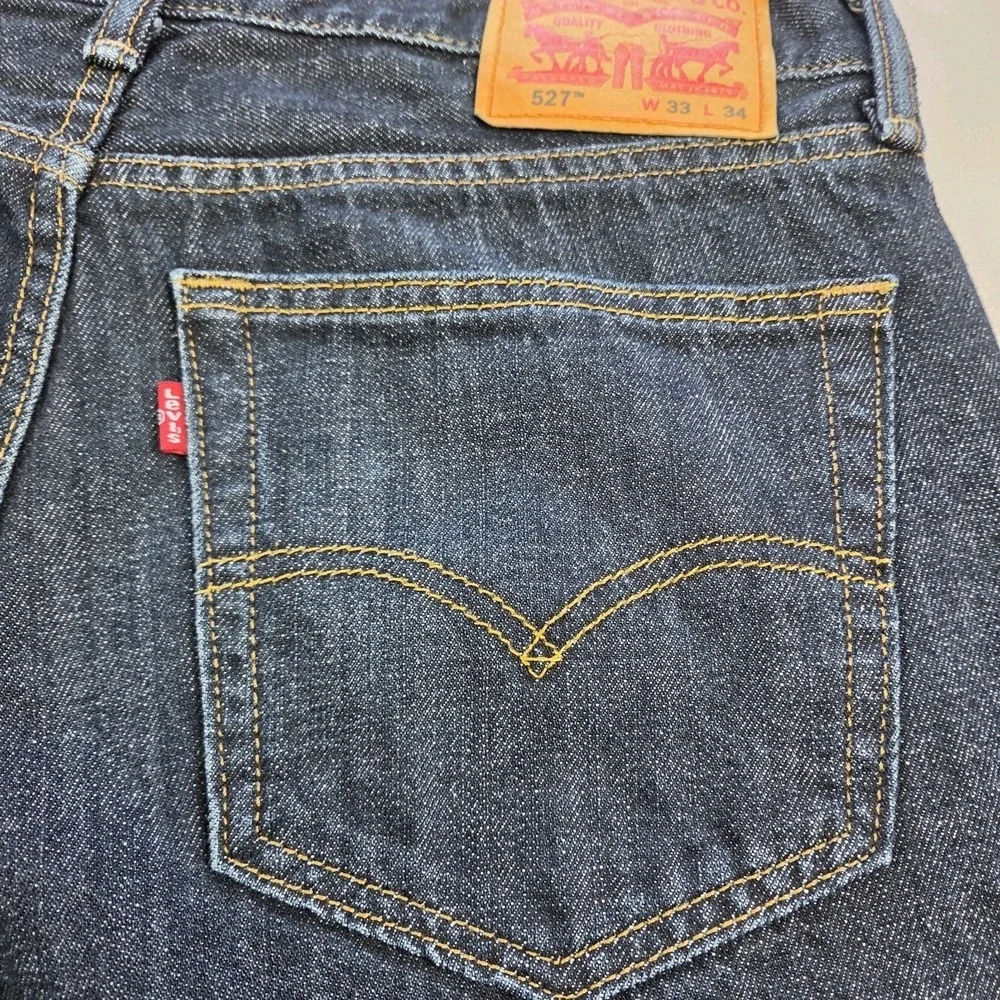 Levi's Mens 527 Slim Boot Cut Jeans 33x34 Dark Wash